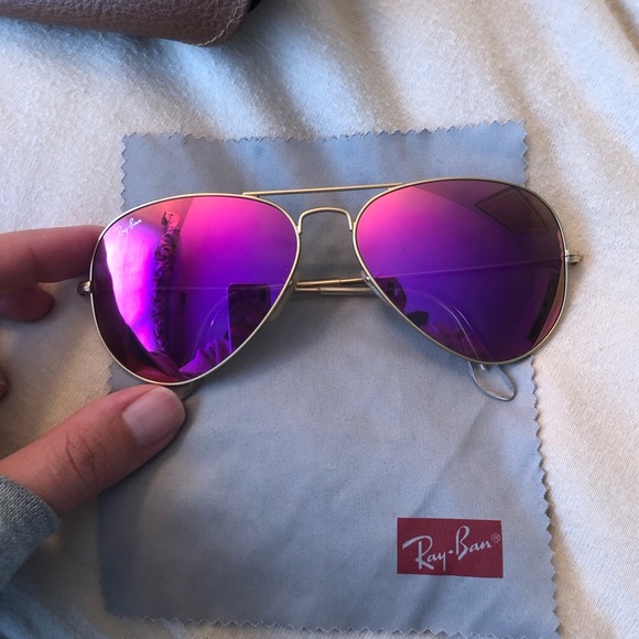 Ray-Ban Pink/Purple Aviator Sunglasses